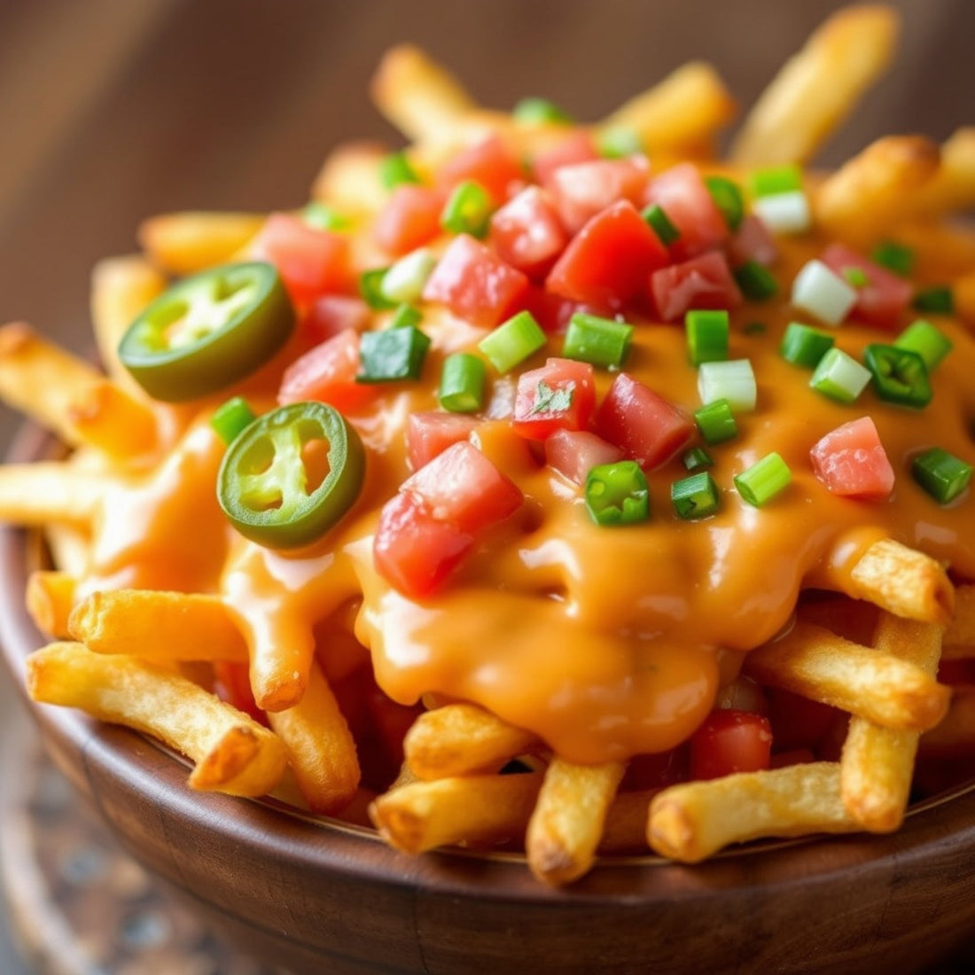 Nacho Cheese Fries with Jalapeños